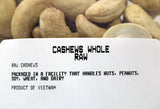 Cashews - Whole Raw 8 oz.