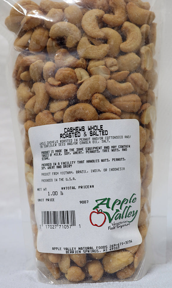 Cashews - Whole Roasted Salted 1 lb.