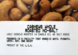 Cashews - Whole Roasted No Salt 8 oz.